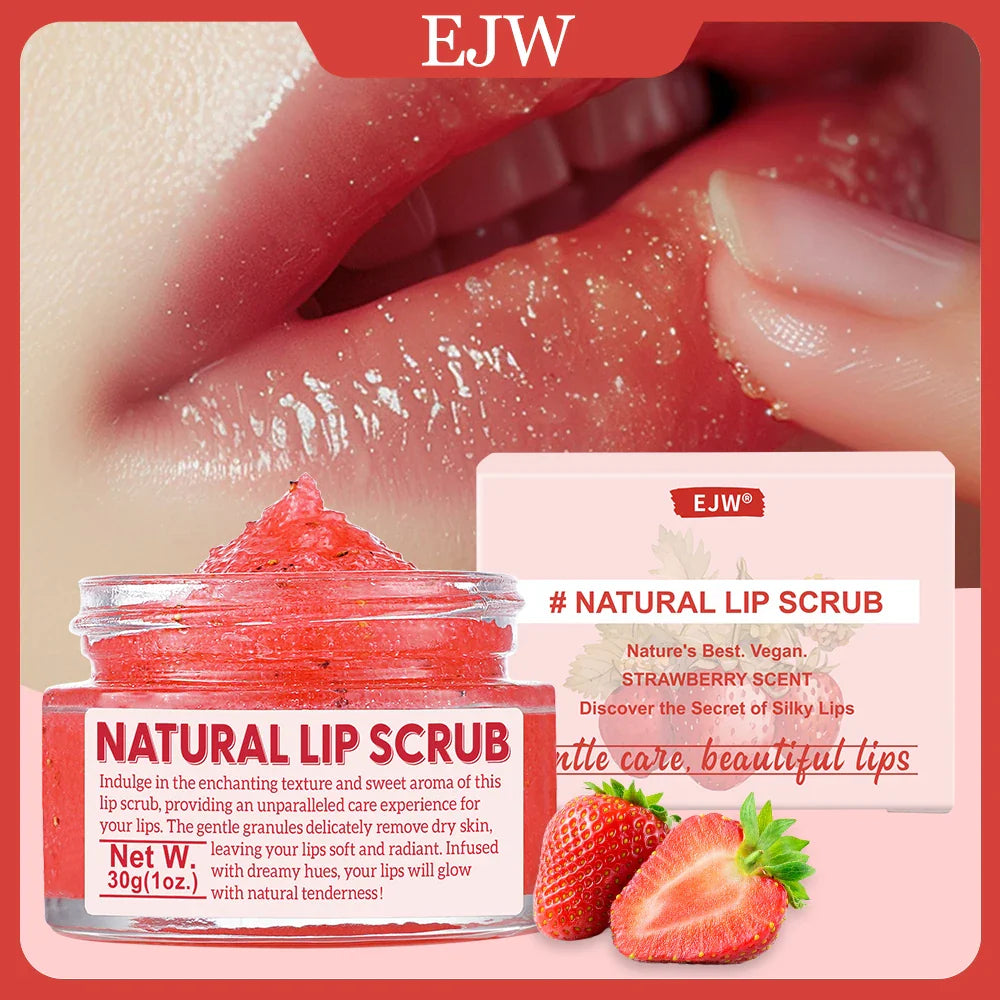 Strawberry Sugar Lip Scrub – Exfoliator & Moisturizer for Dry Lips