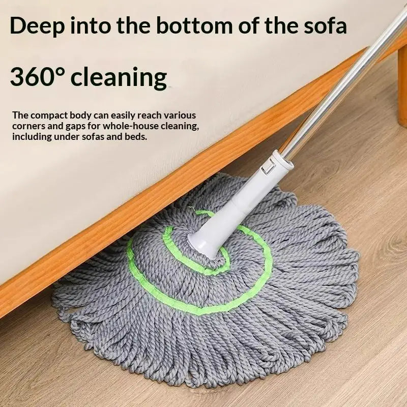 2 In 1 Dehydrated Mop 360 Degree Self Wringing Spin Mop Hand Free Household Twist Mop Home Cleaning Peaceful Pleasures Health and Wellness