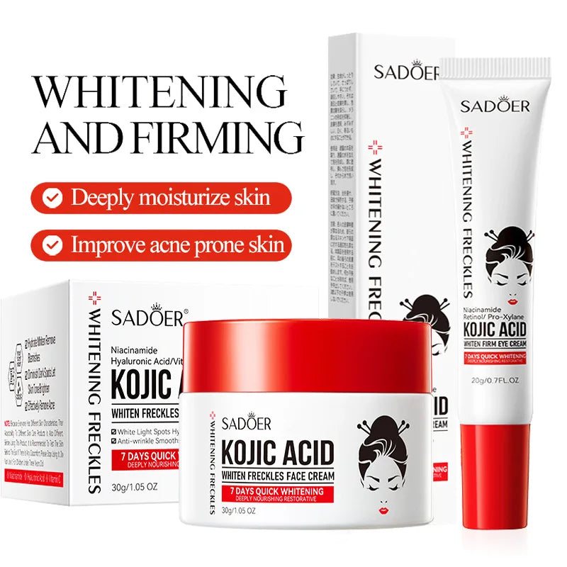 SADOER Kojic Acid Skin Care Set – Face Cream & Eye Cream