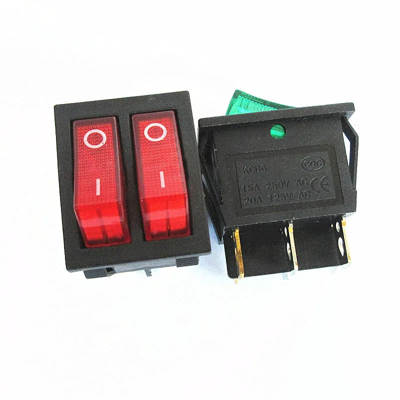 1PCS KCD6 Double Light Rocker Switch 6PIN 4PIN 16A 250V 20A 125V ON-OFF Boat Power Switch Waterproof Cap Peaceful Pleasures Health and Wellness