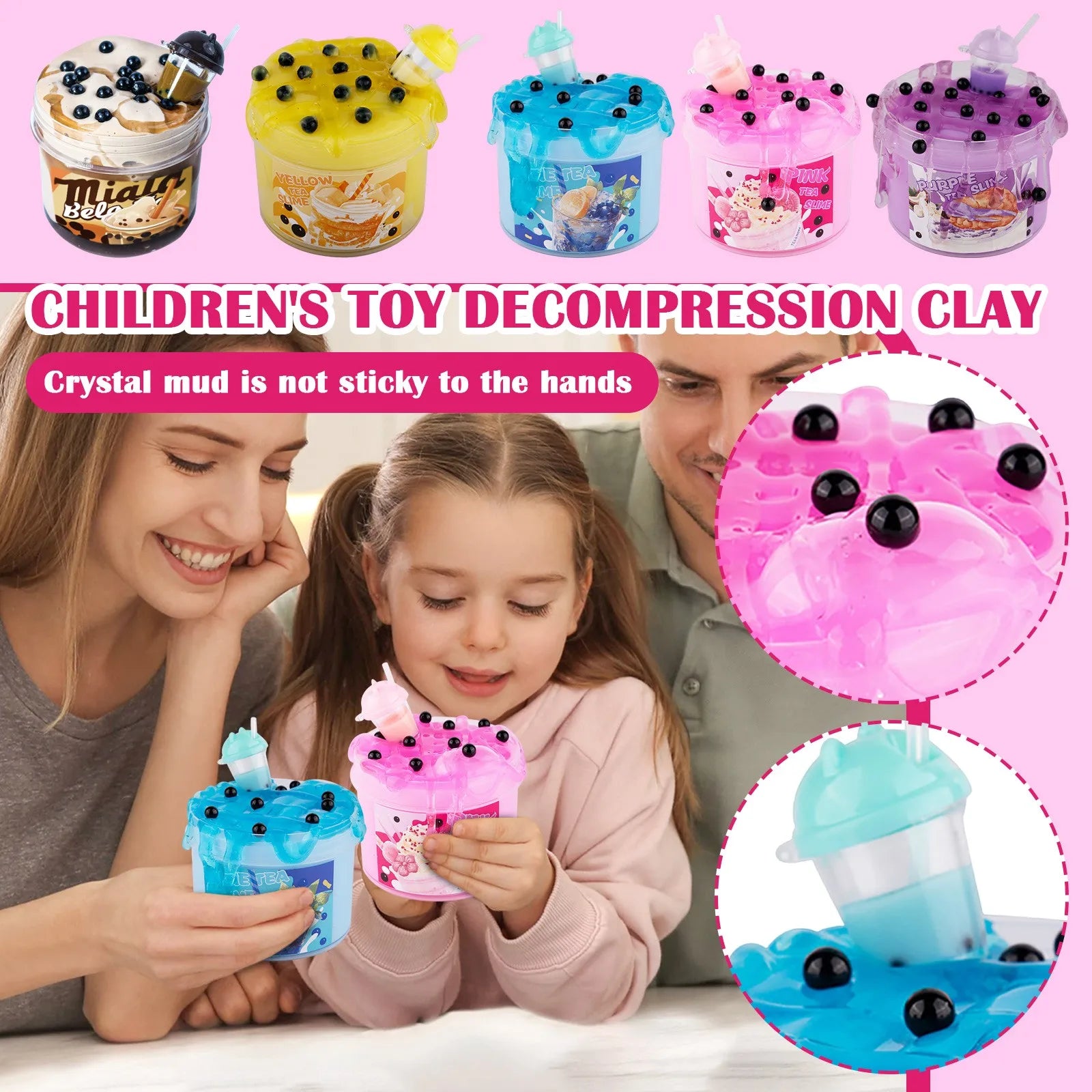 Soft Slime Kit Fruit Crunchy Non-Sticky Jelly Cube Slime Stress Relief Glitter Children's Toy Gifts Party Favor Gifts Peaceful Pleasures Health and Wellness