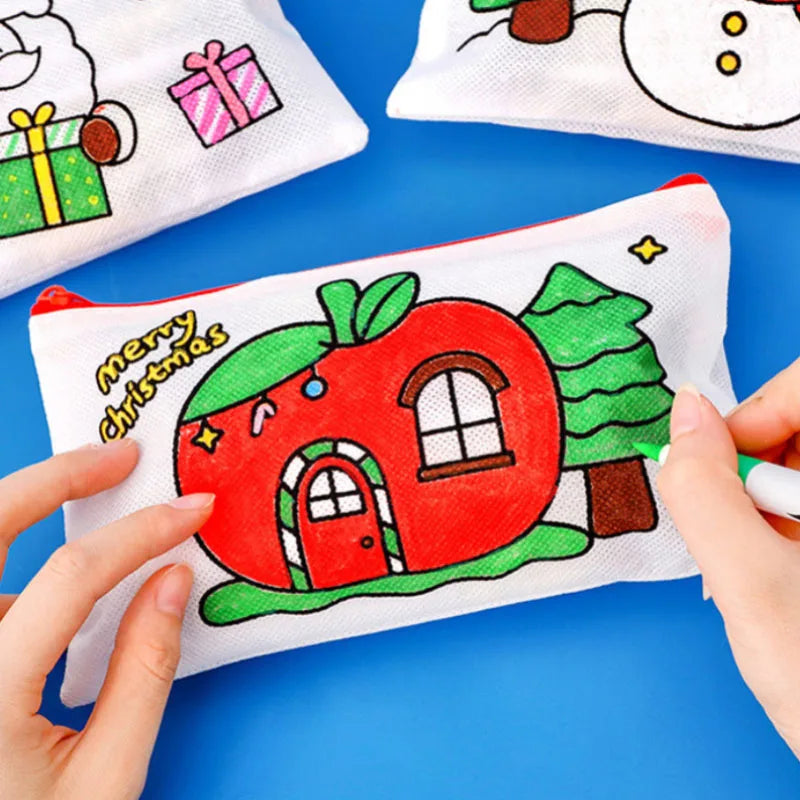 DIY Graffiti Pencil Bag Christmas Gifts Kids Filling Santa Claus