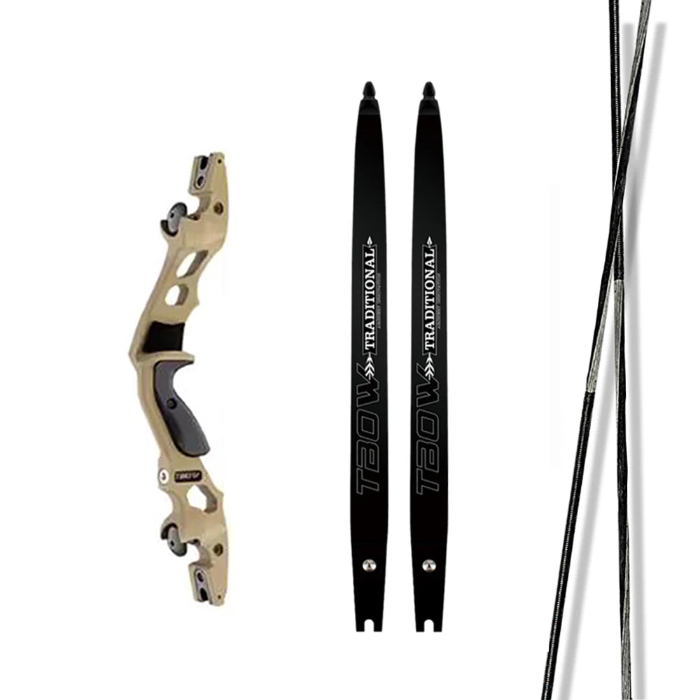 JUNXING HI 30-60lbs Recurve Bow Riser Right Hand Takedown ILF Arrow
