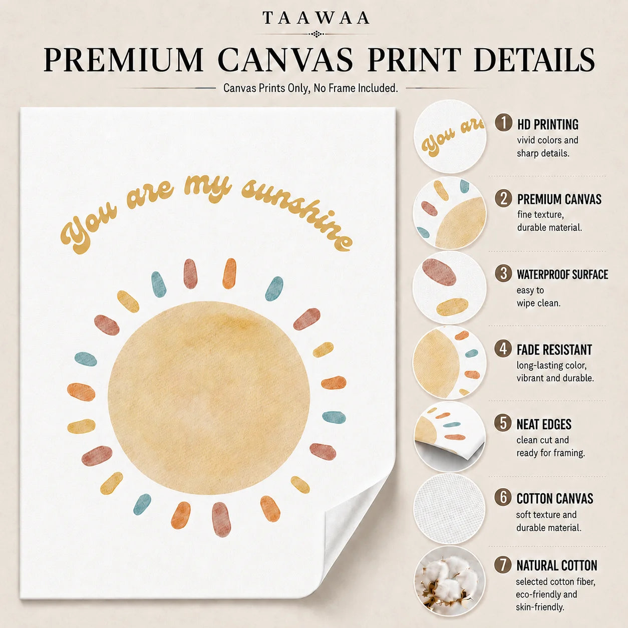Nursery Rainbow Canvas Wall Art | Kids Room Nordic Print Canvas Wall Art Peaceful Pleasures Health and Wellness
