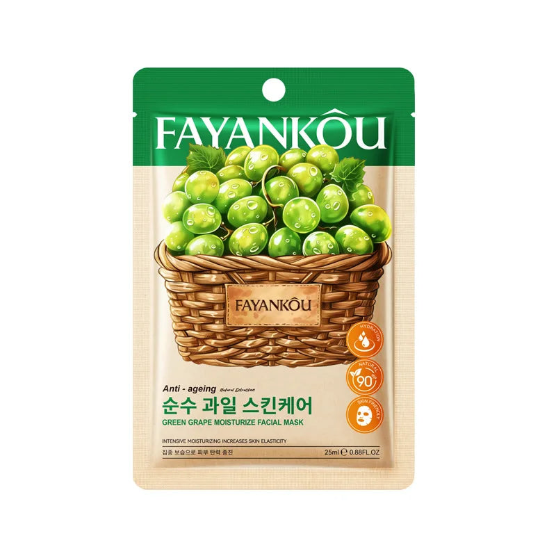FAYANKOU Fruit Korean Sheet Masks 8pc – Hydrating & Anti-Aging