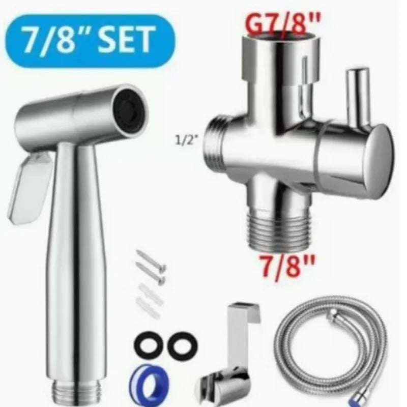 High-Pressure Bidet Spray Gun & Triangle Valve Bathroom Kit