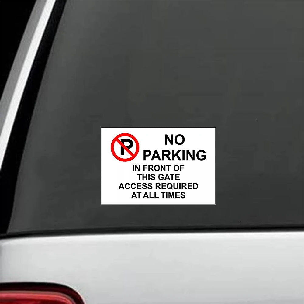 Warning No parking in front of this gate access required park safety Car sticker Peaceful Pleasures Health and Wellness