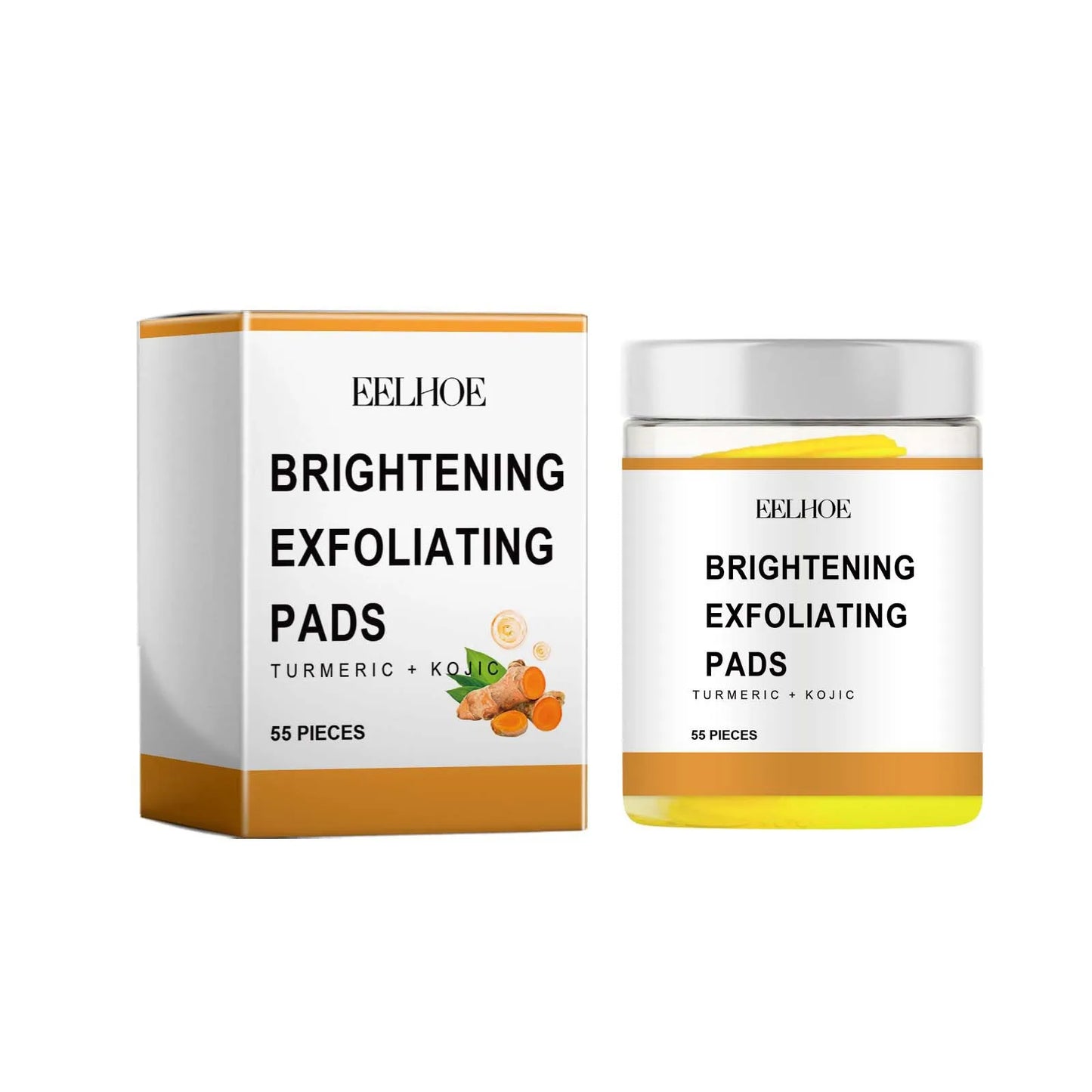 EELHOE Turmeric Kojic Acid Exfoliating Facial Pads 55Pcs