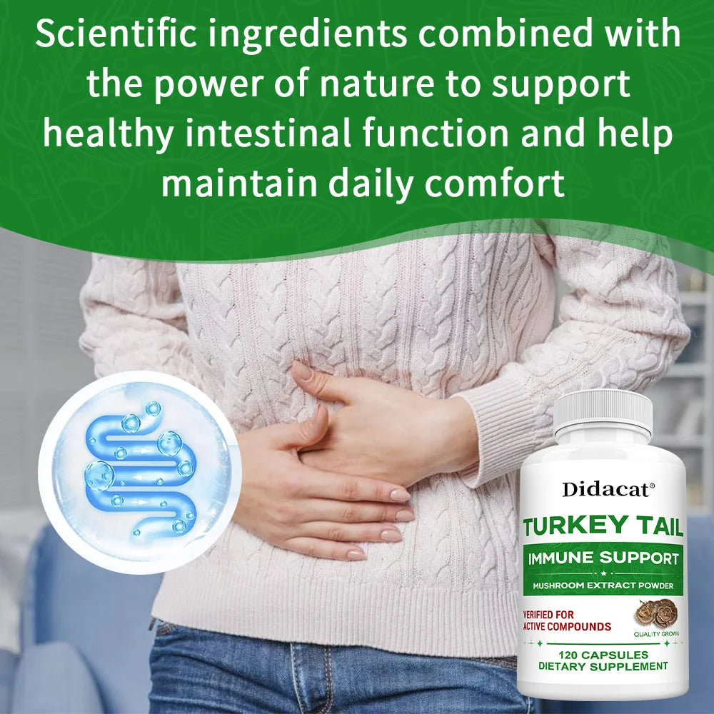 Turkey Tail Mushroom Capsules - Mushroom Supplement for Immune System Health Support - 850 Mg Premium Mushroom Supplements Peaceful Pleasures Health and Wellness