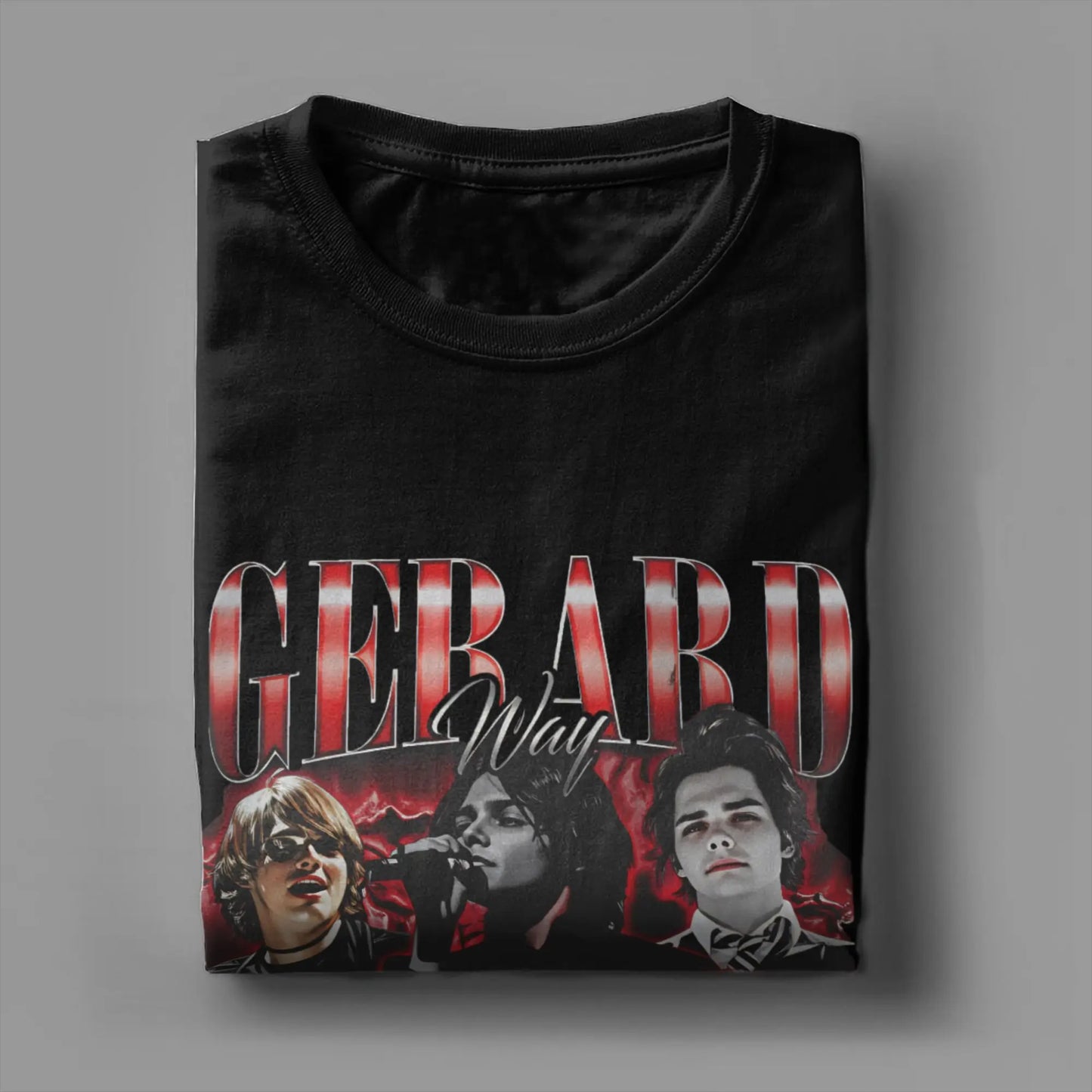 Men's Gerard Way T Shirt 100% Cotton Tops Novelty Short Sleeve Round Neck Tees Adult T-Shirts Peaceful Pleasures Health and Wellness