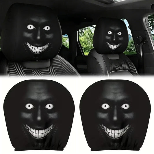 Funny And Fun Car Pillowcase,Elastic Car Printed Pillowcase,Personalized High-Definition 3D Printed Patterns Car Headrest Covers Peaceful Pleasures Health and Wellness