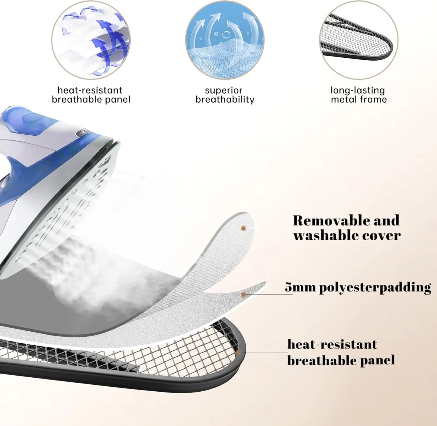 Compact Ironing Board 13x43" – Heavy-Duty, Adjustable Ironing Board Peaceful Pleasures Health and Wellness