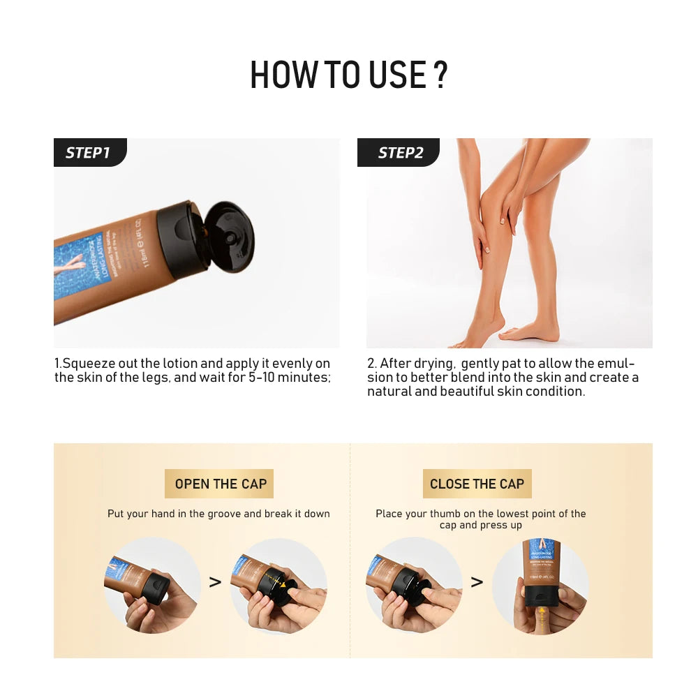 Lakerain Leg Makeup Leg Makeup Waterproof And Anti-Transfer Concealer Even Skin Tone Wheat Tan Brown Liquid Foundation Peaceful Pleasures Health and Wellness