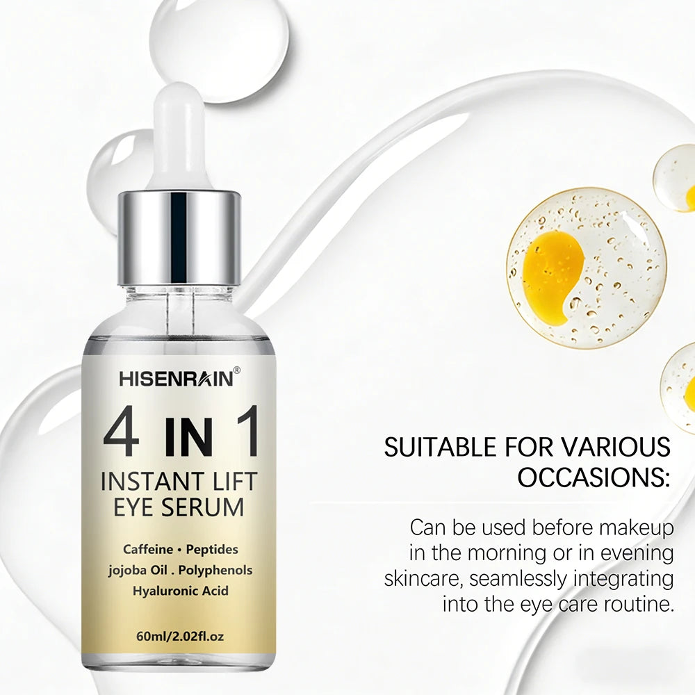 HISENRAIN 4-in-1 Anti-Aging Eye Serum - Dark Circles & Puffiness Removal, Day & Night Care, Rejuvenating Eye Treatment Peaceful Pleasures Health and Wellness