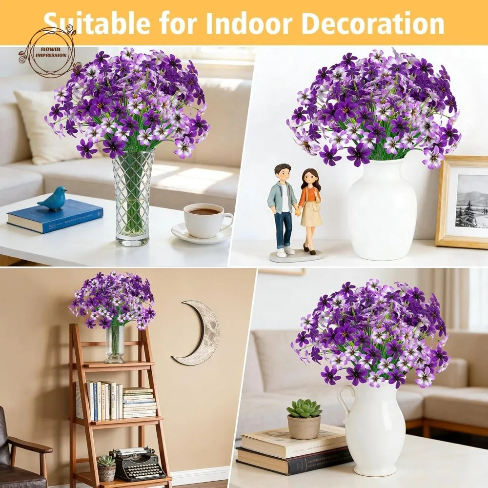 6-Pack UV Resistant Artificial Pansy Silk Flowers – Indoor & Outdoor
