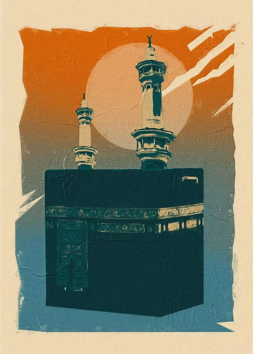 Islamic Mosque Mecca Kaaba Canvas Wall Art Print | Home Decor Canvas Wall Art Peaceful Pleasures Health and Wellness 9-1PC 50x70cm