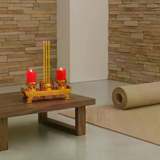 LED Prayer Candle Light | Smokeless Swinging Flame | Golden LED Flameless Candle Peaceful Pleasures Health and Wellness