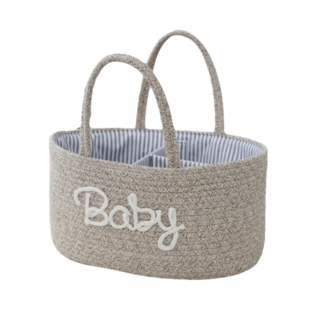 Cotton Rope Baby Diaper Storage Basket | Foldable Organizer