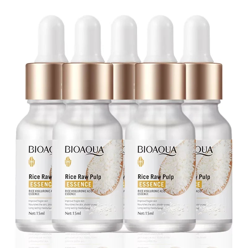Rice Raw Pulp Serum – Hyaluronic Acid Face Essence BIOAQUA Face Serum Peaceful Pleasures Health and Wellness A-5PCS