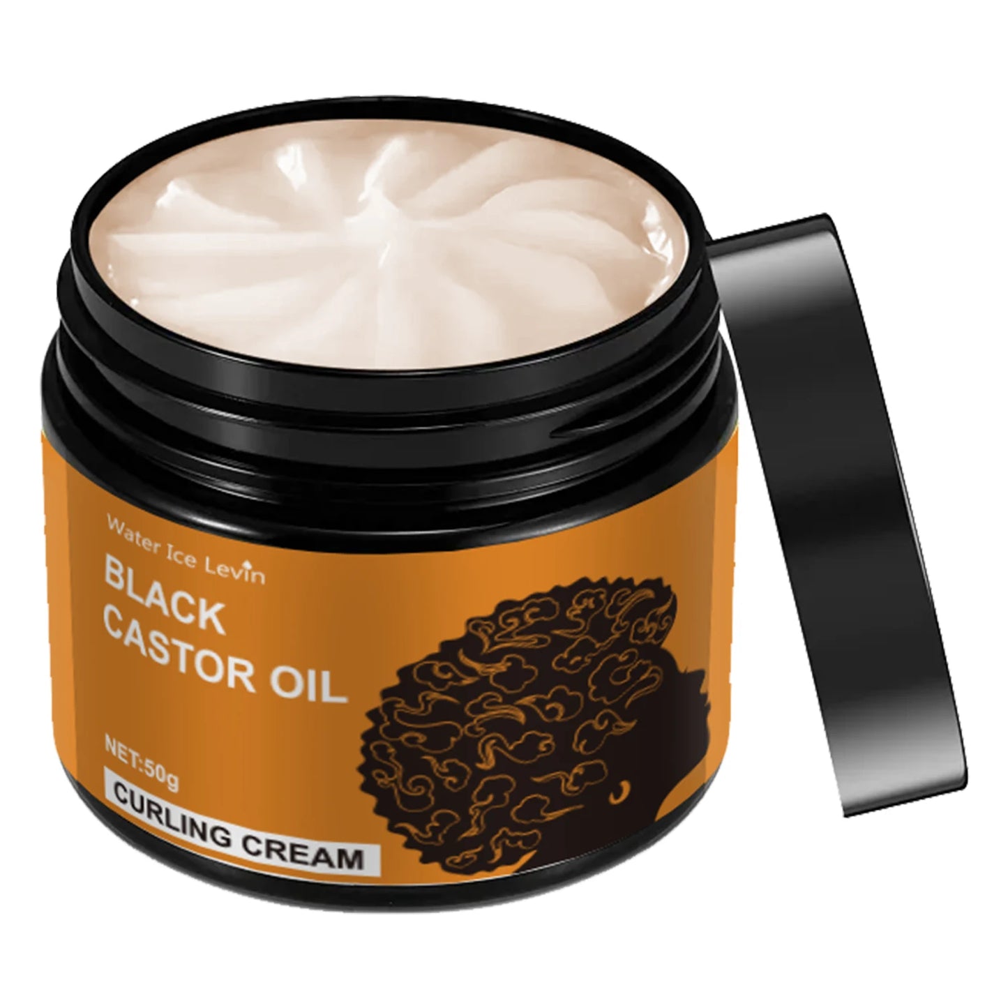 Black Castor Oil Curling Cream – Frizz-Free Curl Styler, All Types Curl Styling Cream Peaceful Pleasures Health and Wellness 60g Bottle