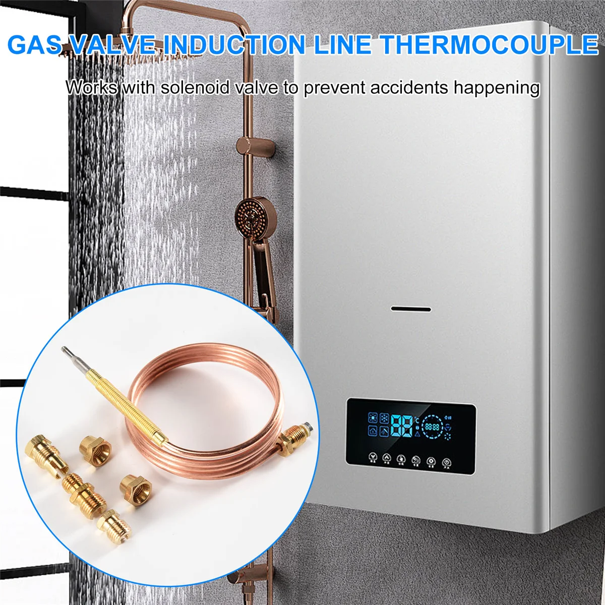 900Mm Gas Stove Universal Thermocouple Kit M6X0.75 With Spilt Nuts (Five) Replacement Thermocouple Peaceful Pleasures Health and Wellness