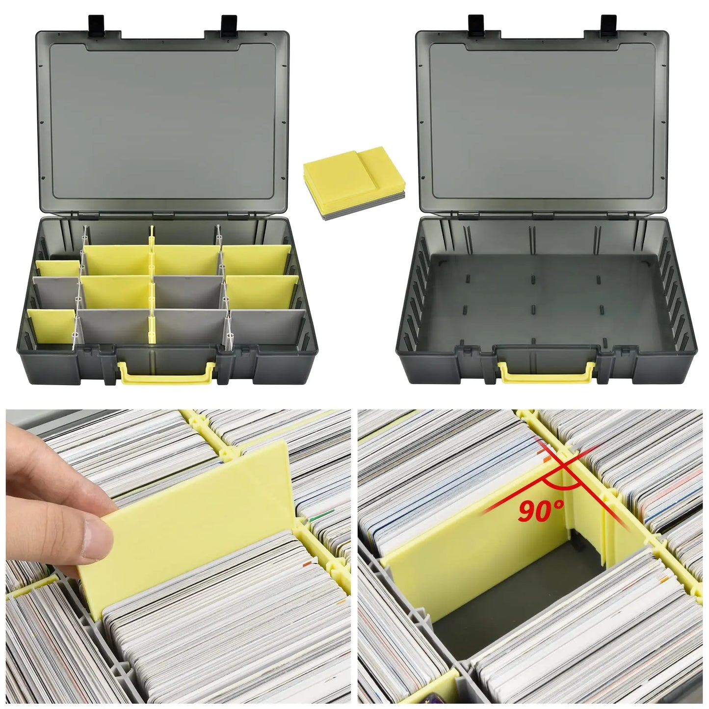 Clear Trading Card Storage Box – 2300+ Cards & 12 Dividers