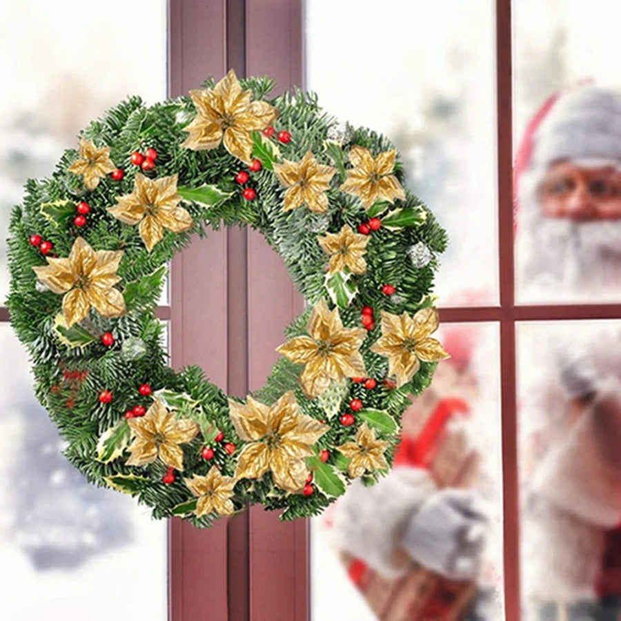 Gold Clip Artificial Flowers – Wedding, Christmas & Home Décor
