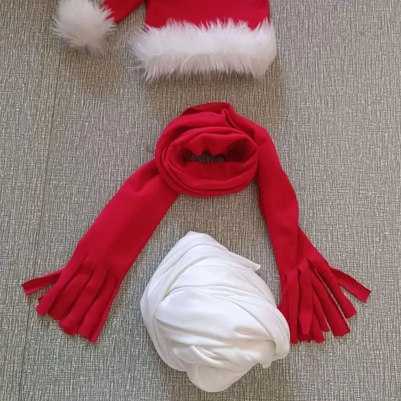 Newborn Christmas Photography Props – Hat, Scarf & Wrap Set