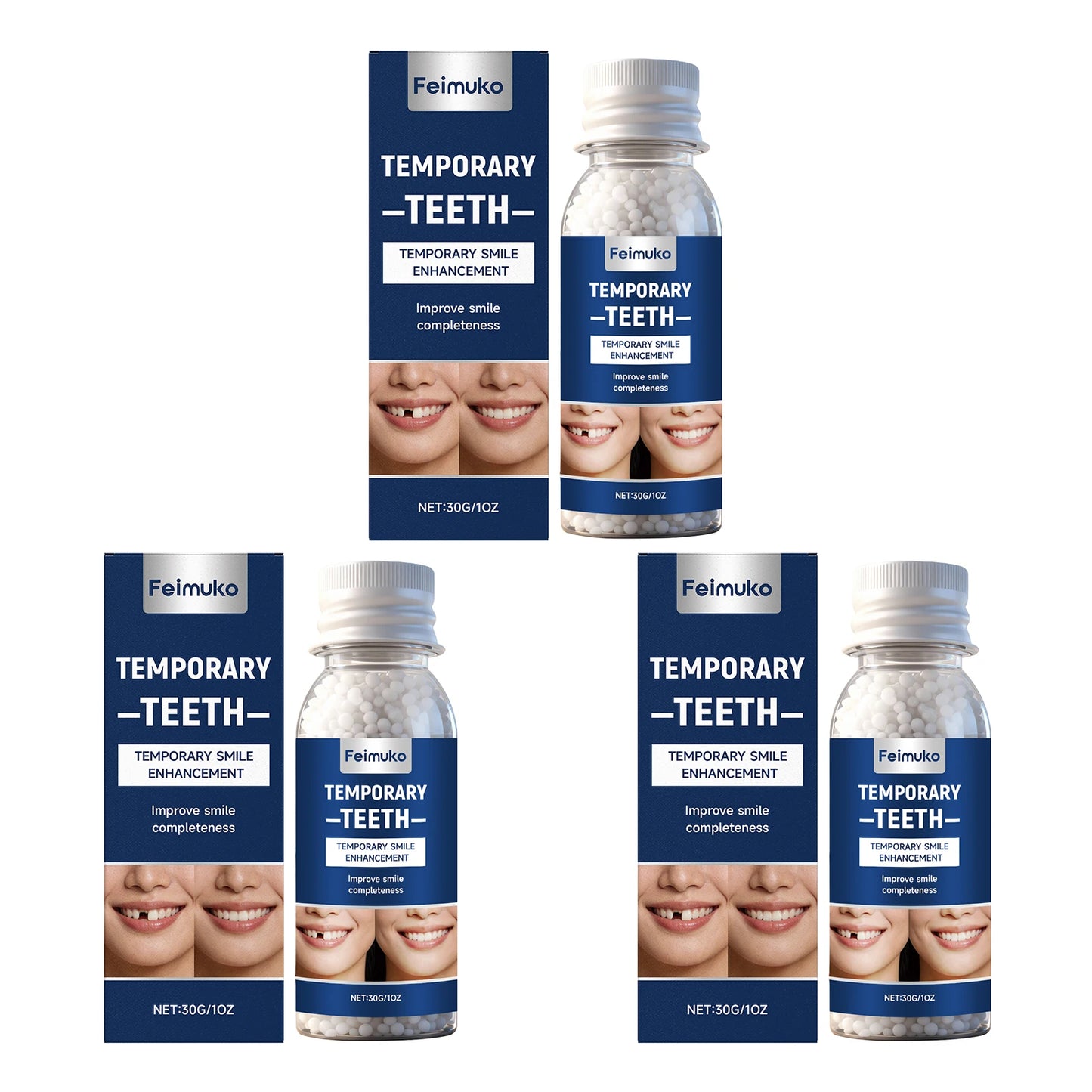 Tooth Repair Glue Dental Fixation Comfortable Safety Shapeable Teeth Gaps Filling Solid Glue Home Use Temporary Tooth Repair Kit Peaceful Pleasures Health and Wellness 90g boxed