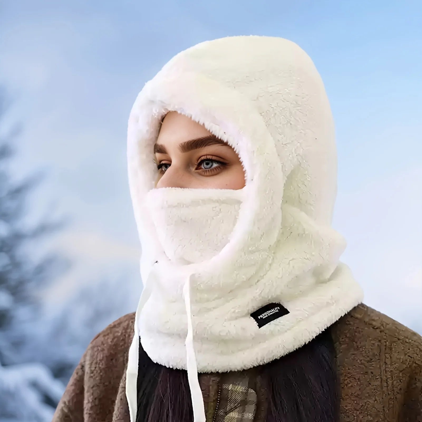 Windproof Ski Hooded Neck Warmer Windproof Outdoor Cold Weather Neck Warmer for Cycling Enthusiasts Gifts Peaceful Pleasures Health and Wellness