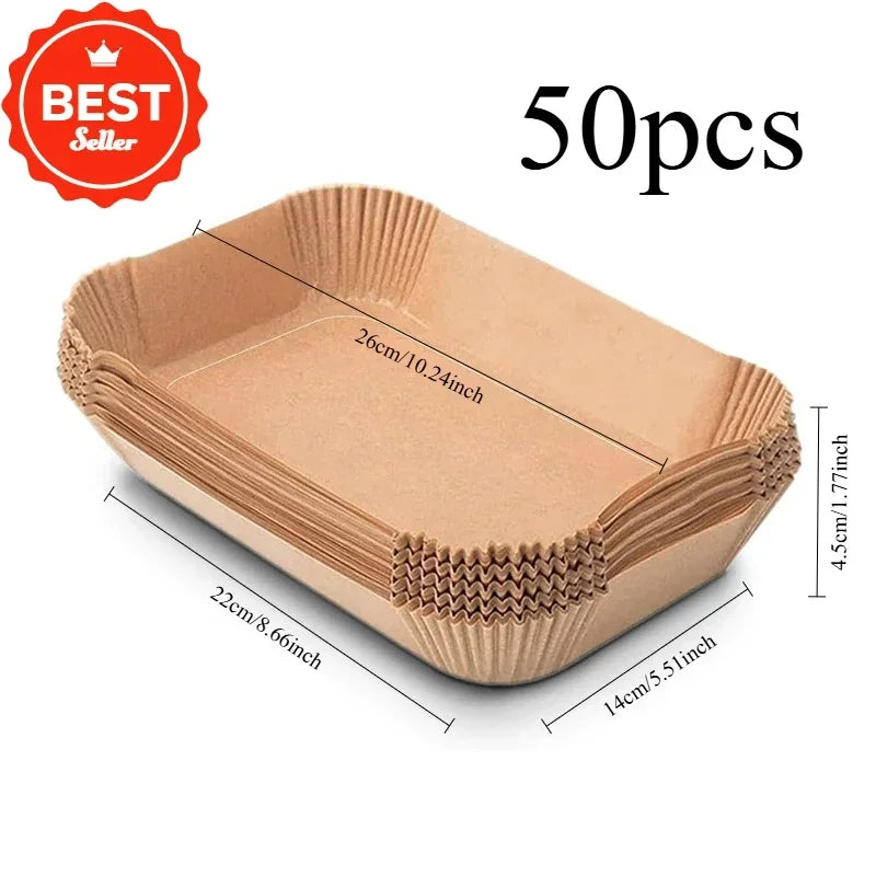 Disposable Air Fryer Parchment Liners – Non-Stick, 50/100 Pack