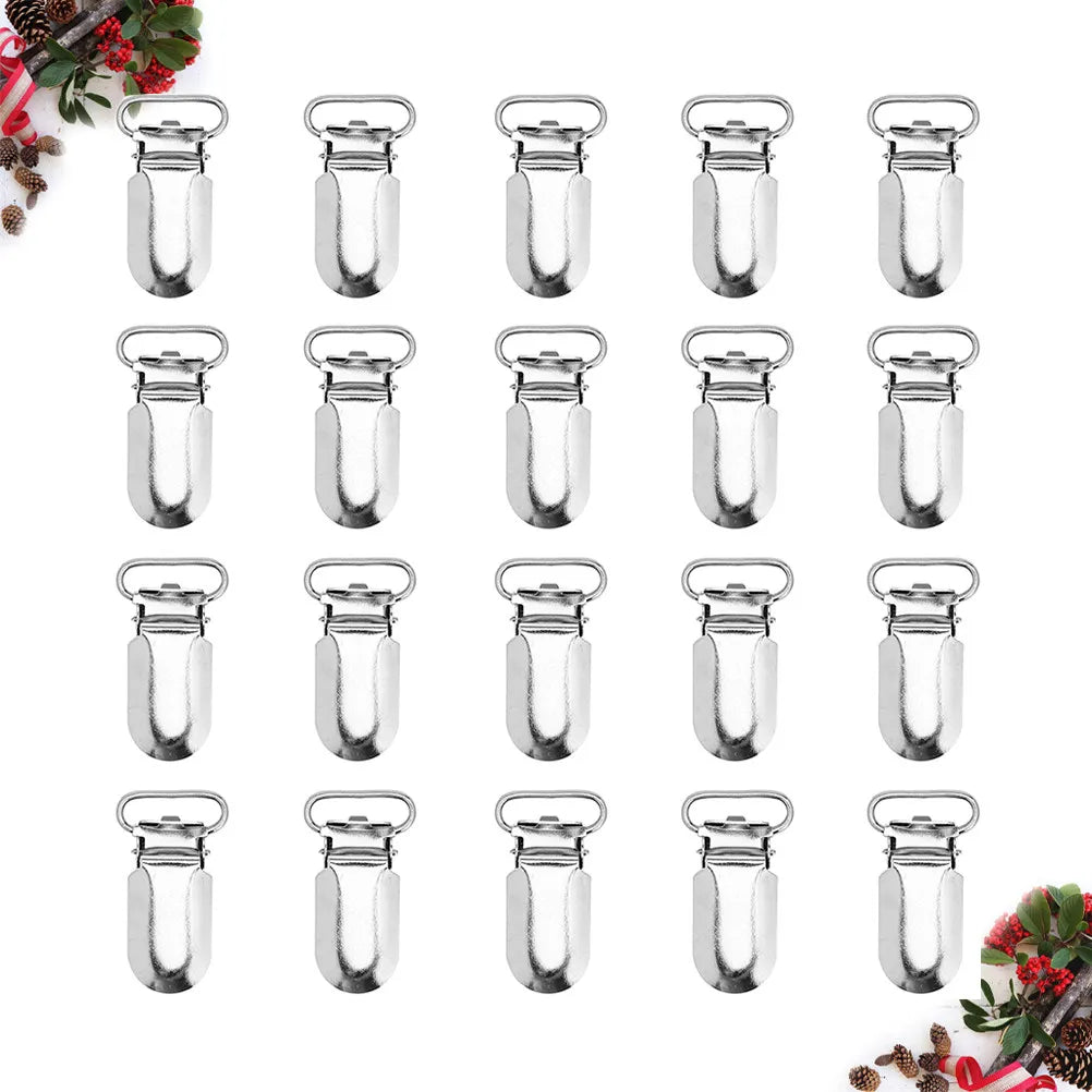 25Pcs Metal Suspender Clips Strong Iron Clips with Plastic Insert for Craft Holders DIY Garment Accessories Fasteners Peaceful Pleasures Health and Wellness