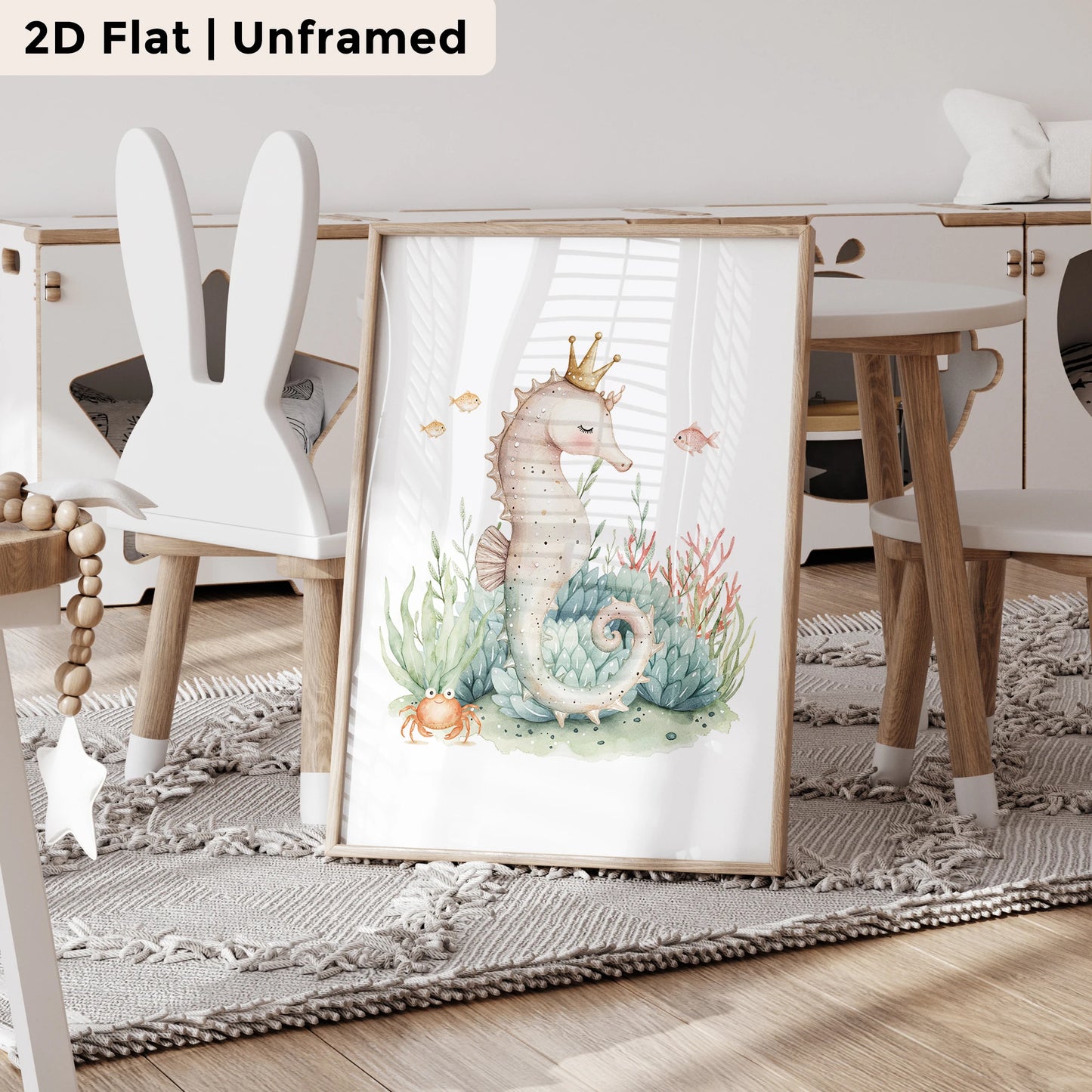 3-Piece Mermaid & Seahorse Canvas Wall Art | Ocean Home Decor