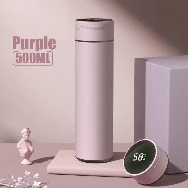500ml Vacuum Thermos Bottle | Temperature Display | Stainless