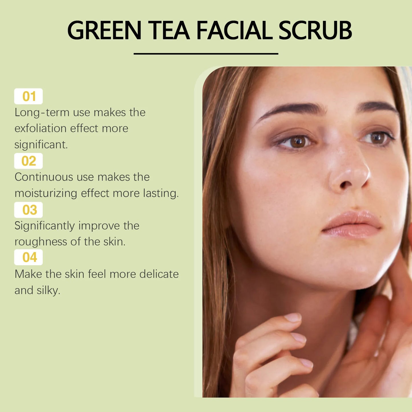 Green Tea Facial Scrub – Pore Cleansing & Exfoliator