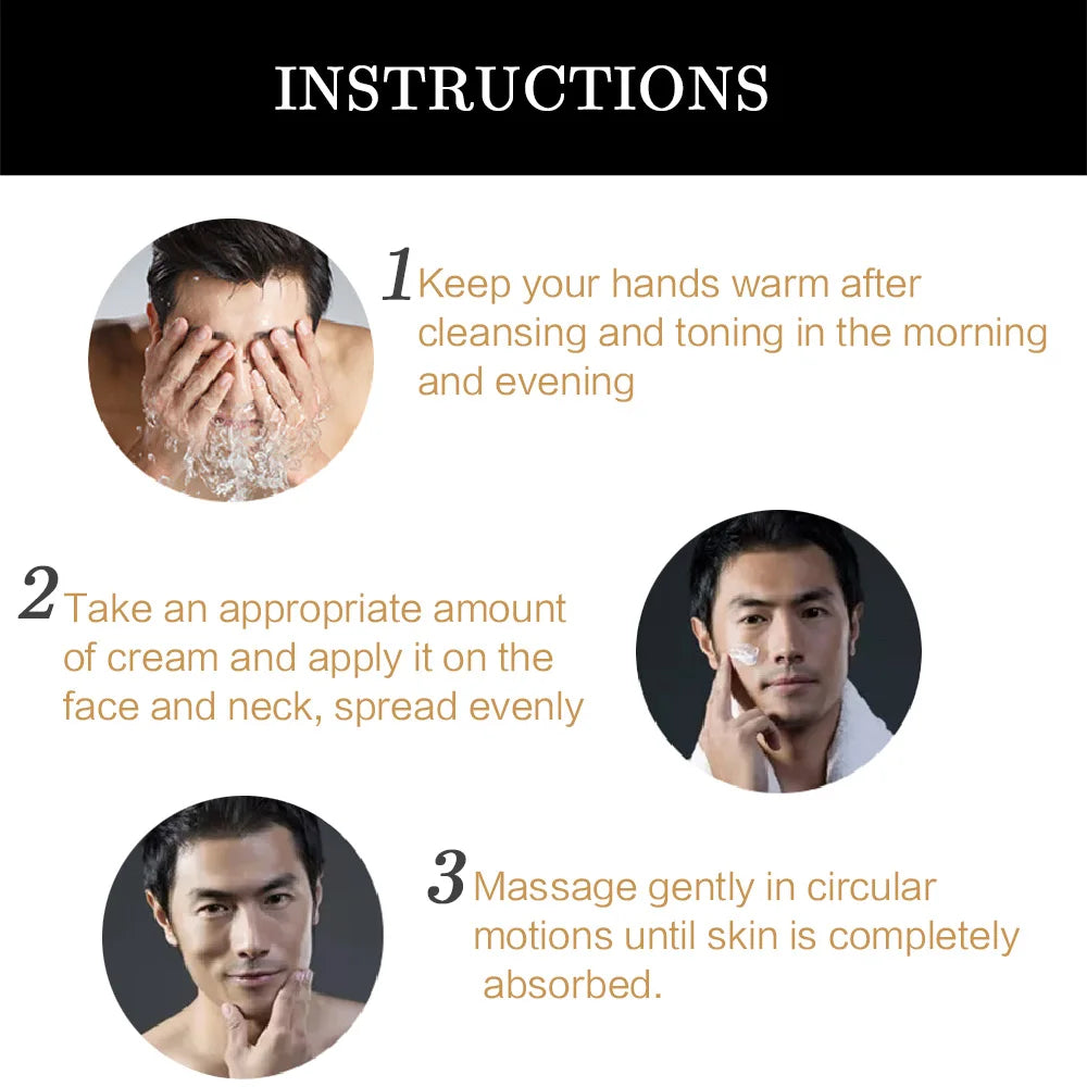 Men's Retinol Collagen Face Cream Skincare Moisturizing Brightening Hydrating Smooth Wrinkles Firming Facial Men Skin Care Peaceful Pleasures Health and Wellness