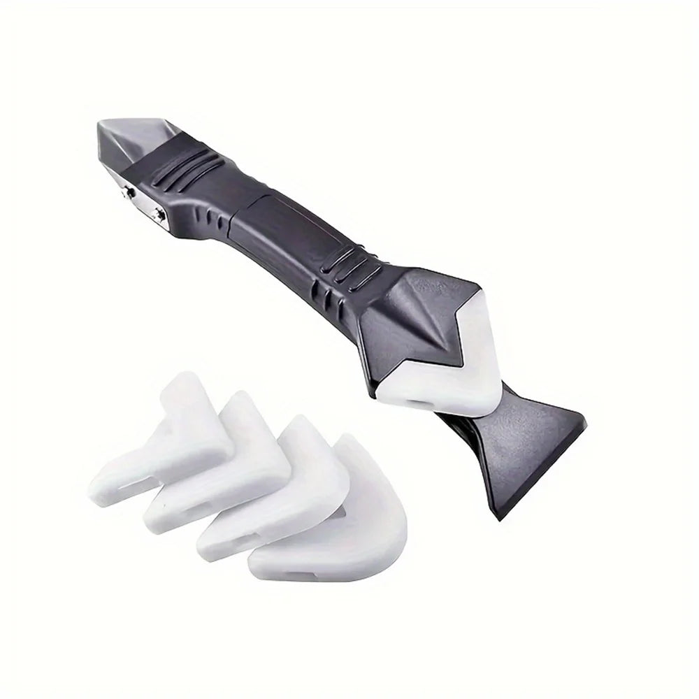 3 In 1 Plastic Scraper Sealant Smooth Remover Tool Set Caulking Finisher Smooth Grout Kit Floor Mould Removal Hand Tools Set Peaceful Pleasures Health and Wellness Black