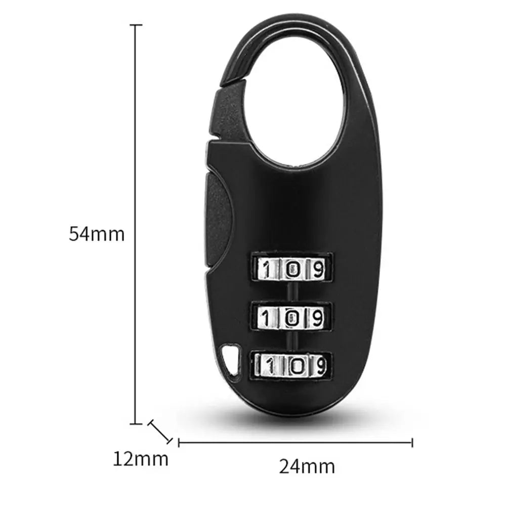 Mini 3-Digit Resettable Combination Padlock | Luggage & Backpack