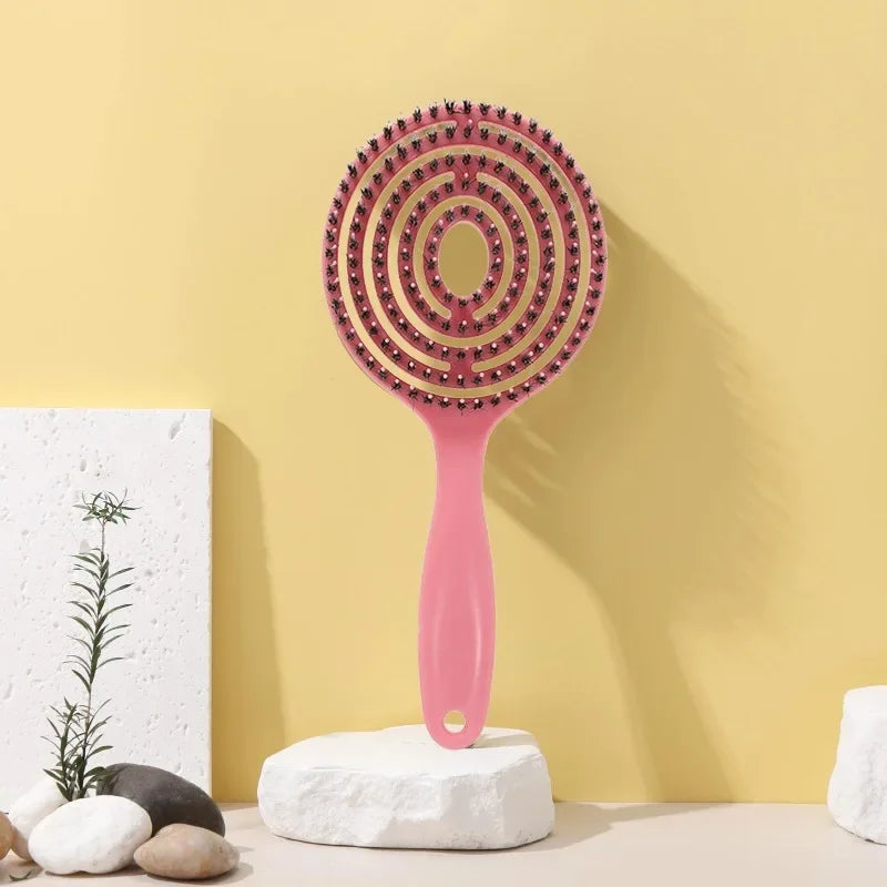 Boar Bristle Detangling Hair Brush – Scalp Massage Comb