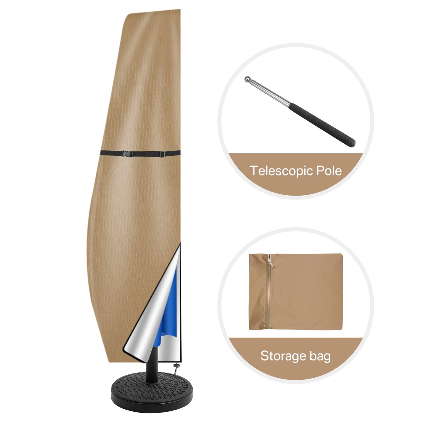 210D Oxford Patio Umbrella Cover – Waterproof & UV-Resistant