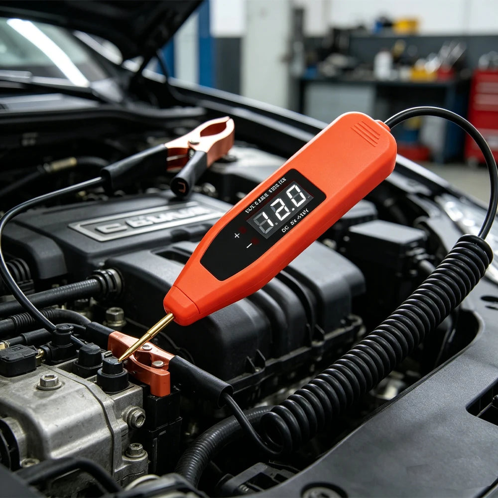 5-120V Digital Display Automotive Circuit Voltage Tester Pure Copper Probe Positive Negative Detection Auto Repair Tool Peaceful Pleasures Health and Wellness