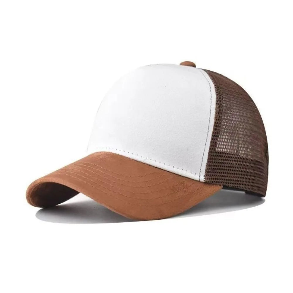 Unisex Suede Mesh Baseball Cap | Adjustable Sun Hat