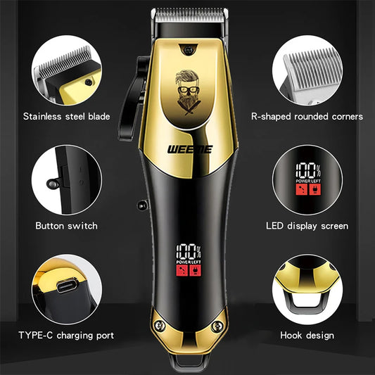 USB Rechargeable Hair Clippers For Men Hair Body Beard Portable Travel Trimmer Grooming Care Tool Set Suitable Home Use For Male Peaceful Pleasures Health and Wellness