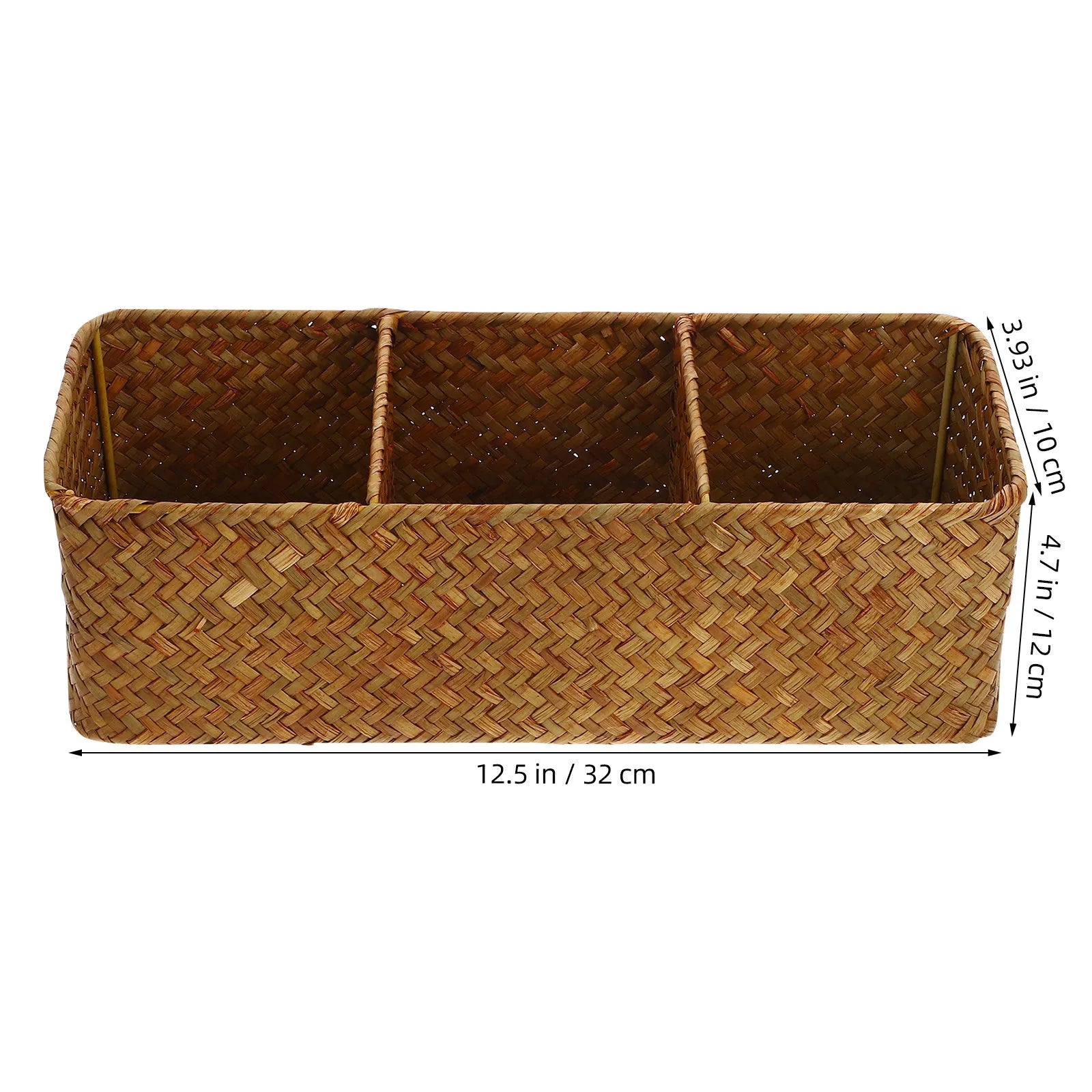 Desktop Storage Basket Woven Organizer Container for Home Office Bathroom Bedroom Charging Cables Cosmetics Cleaning Tools Socks Peaceful Pleasures Health and Wellness