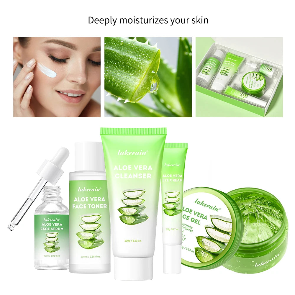 Multi-skin Care Aloe Vera Skin Care Set Deep Moisturizing Deep Nourishment Whitening Brightening Hydrating Smooth Skin Peaceful Pleasures Health and Wellness