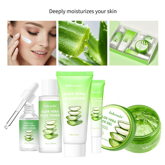 Multi-skin Care Aloe Vera Skin Care Set Deep Moisturizing Deep Nourishment Whitening Brightening Hydrating Smooth Skin Peaceful Pleasures Health and Wellness