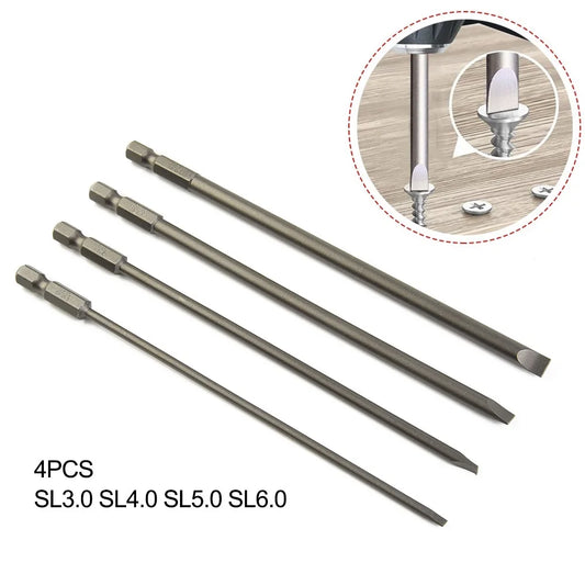 Slotted Screwdriver Bit Sets Magnetic Flat Head Bits 1 Hex Shank Peaceful Pleasures Health and Wellness Default Title