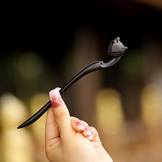 Female Ethnic Style Hairpin Stable Grip Smooth Edge Hair Stick Headdres for Chinese Hanfu Cosplay Costume Peaceful Pleasures Health and Wellness C