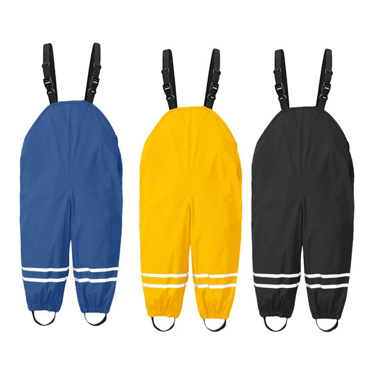 Toddler Kids Boys Girls Rain Dungarees Windproof Waterproof Mud Jumpsuit Clothes One piece rain pants waterproof and breathable Peaceful Pleasures Health and Wellness