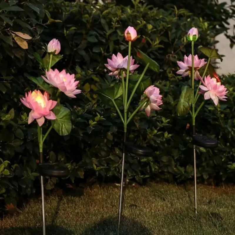 Solar Lotus Flower LED Garden Light | Outdoor Lawn Decor